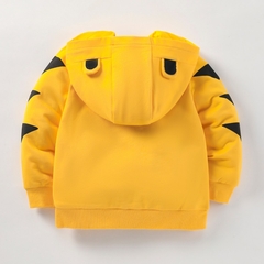 Blusa moletom infantil capuz, bolsos e zíper - loretakidsstore