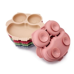 Prato alimentação infantil coruja em silicone com ventosa. - comprar online