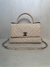 BOLSA CHANEL CHEVRON HANDLE MÉDIA OFF WHITE