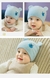 Touca para Bebê em Tricô - Urso Azul na internet