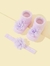 Kit Meia 3D e Faixa de Cabelo Lilás