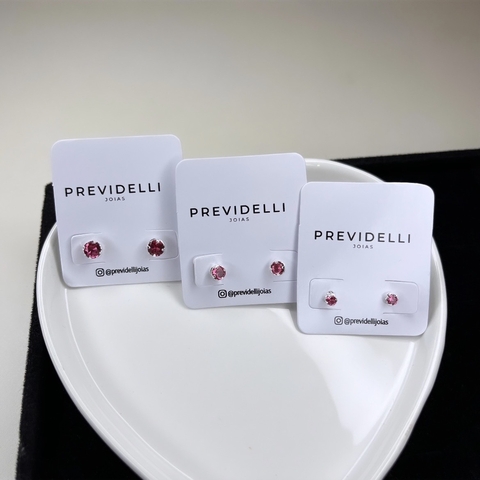 Brinco ponto de luz PINK redondo P/ M/ G (escolha o tamanho)