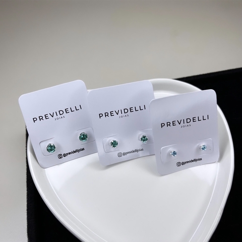 Brinco ponto de luz ESMERALDA redondo P/ M/ G (escolha o tamanho)