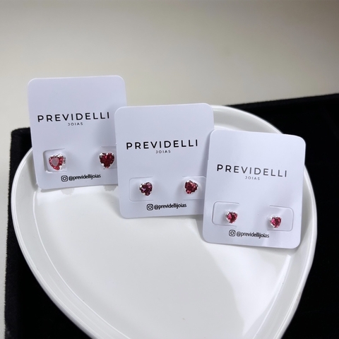 Brinco ponto de luz PINK coração P/ M/ G (escolha o tamanho)