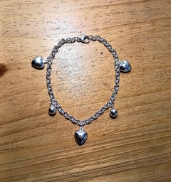 Pulsera de Acero Blanco con dijes