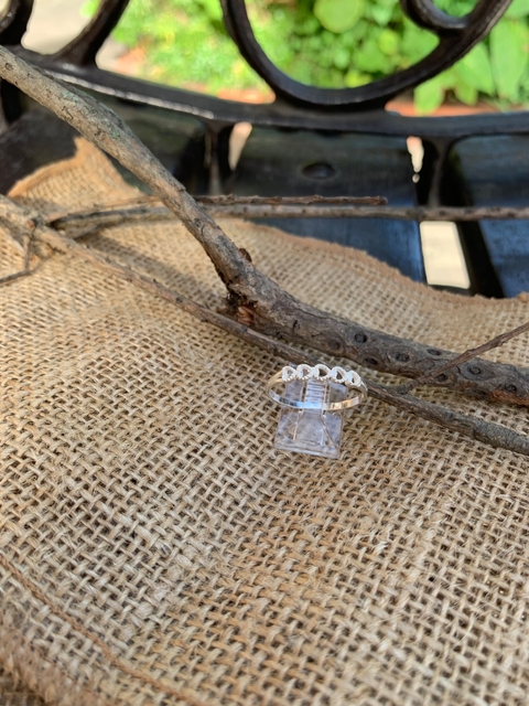 Anel Prata 925 5 Corações Vazados - COD 195