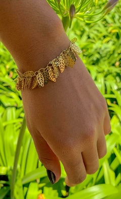 Pulseira Folhas Vazadas Folheado a Ouro 18K - COD 2873 - comprar online
