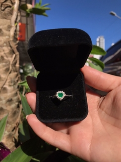 Anel Prata 925 Coração com Pedra Zircônia Colorida - COD 1334/1340/1362/1363 - loja online