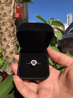 Anel Prata 925 Coração com Pedra Zircônia Colorida - COD 1334/1340/1362/1363 na internet