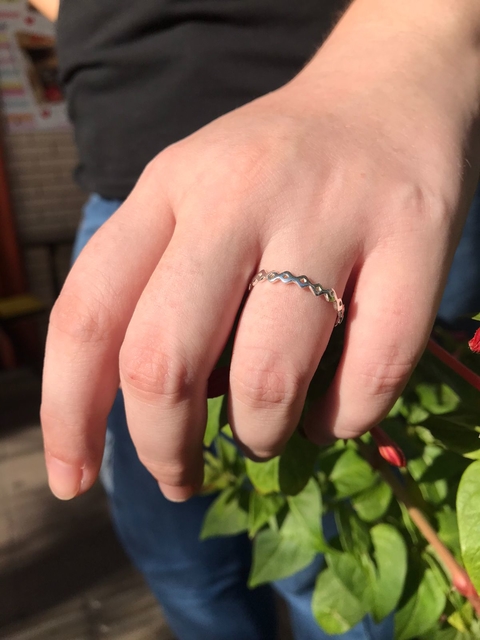 Anel Prata 925 Triângulos Vazados - COD 762