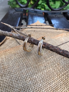 Brinco Argola Filete Folheado a Ouro 18K - na internet