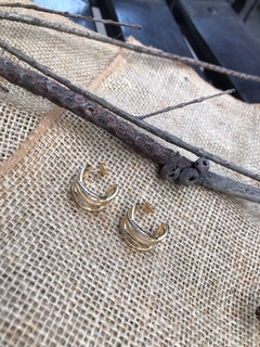 Brinco Argola Cravejada Infinito Folheado a Ouro 18K -