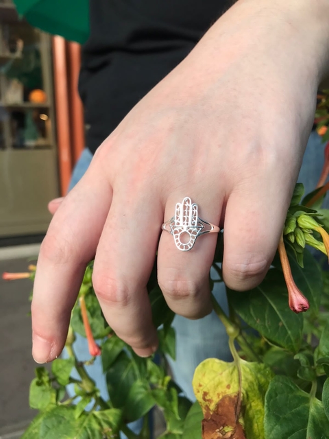 Anel Prata 925 Mão de Fátima Vazado - COD 793