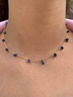 Colar Crochê Pedra Sodalita - COD 1354 - comprar online