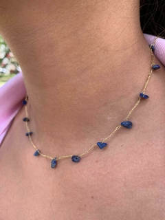 Colar Crochê Pedra Sodalita - COD 1354