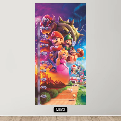 Medidor Infantil MARIO BROS 60 x 120 cm + Nombre a elección - DecoZone