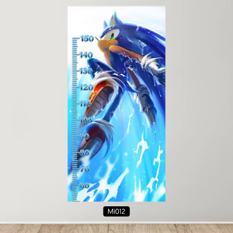 Medidor Infantil de SONIC 60 x 120 cm + Nombre a elección - tienda online