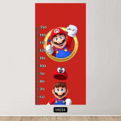 Medidor Infantil MARIO BROS 60 x 120 cm + Nombre a elección
