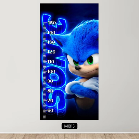 Medidor Infantil de SONIC 60 x 120 cm + Nombre a elección - comprar online