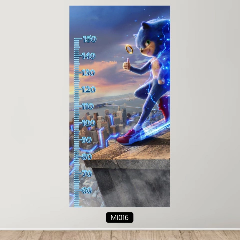 Medidor Infantil de SONIC 60 x 120 cm + Nombre a elección en internet