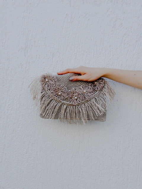 Carteira Flowers nude