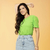 BLUSA BABY LOOK VERDE NEON