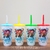 50 - Copos Caldereta 400 ml - Com Tampa e Canudo - personalizado - Estampa Colorida - - Jprintcopospersonalizados