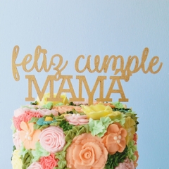 Topper Personalizado Madera Dorado/Plata
