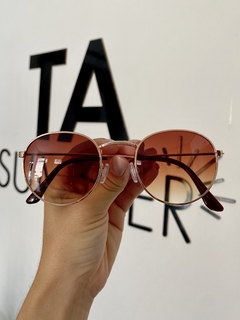 Óculos de Sol Unissex Meta Marrom Dourado Ana