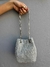 Bolsa Clutch Festa Coração Strass Brilho Casamento Saco Brilhante Mini Bag Cor Prata Cor da correia de ombro Prateado