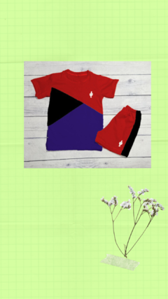 conjunto combinado tricolor