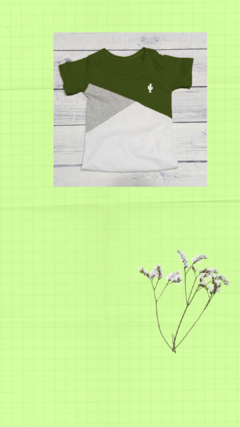 remera combinada verde