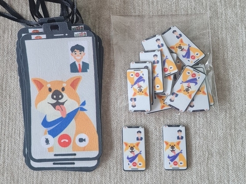 CONJUNTO GRAVATA / ADESIVO CELULAR DOG C/15