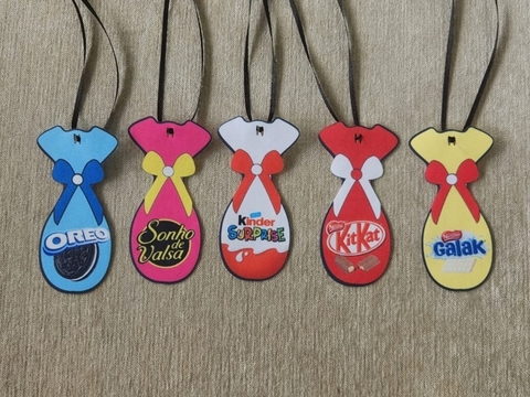 PÁSCOA GRAVATA TECIDO OVOS DE CHOCOLATE C/15