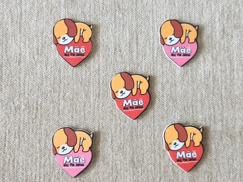 MÃES ADESIVO PREMIUM DOG ABRAÇADO CORAÇÃO C/20