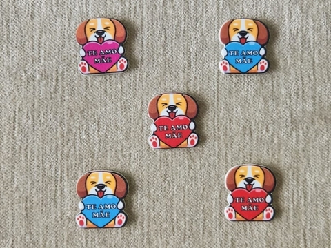 MÃES ADESIVO PREMIUM DOG CORAÇÃO COLORIDO C/20