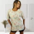 • Blusa Floral Paetê Creme - Horrara Fortunata