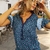 Vestido Estampado Azul Ombros Vazados - loja online