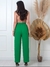 Calça Pantalona Cintura Alta Cós Largo Com Corrente