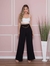 Calça Pantalona Cintura Alta Cós Largo Com Corrente na internet