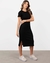 Vestido midi canelado