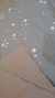 Funda nordica CELESTE C/ ESTRELLAS y reverso gris.