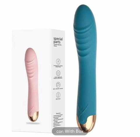 Vibrador Rotativo - Dildo de Silicone Macio Cor Verde
