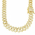 Corrente Retangular Cravejado com Pedras de Zircônia Fecho Gaveta Duplo 14mm 45cm - Banhado a Ouro 18K