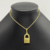 Pingente Cadeado Dupla Face Pequeno 2,4x1,5cm - Banhado a Ouro 18K - comprar online