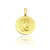 Pingente Medalha Redonda Jesus Cristo Pequeno Diâmetro 2cm - Banhado a Ouro 18K