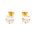 Brinco Solitário Quadrado 6mm Cravejado com Pedra de Zircônia - Banhado a Ouro 18K