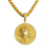 Pingente Medalha Redonda Jesus Cristo Grande Cravejado com Pedras de Zircônia Diâmetro 4cm - Banhado a Ouro 18K
