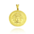 Pingente Medalha Redonda Medusa Grande Diâmetro 2,5cm - Banhado a Ouro 18K