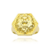 Anel Leão Hexagonal 1,4x1,8cm - Banhado a Ouro 18K